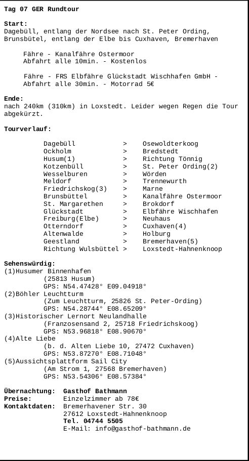 Info zu Tag 7